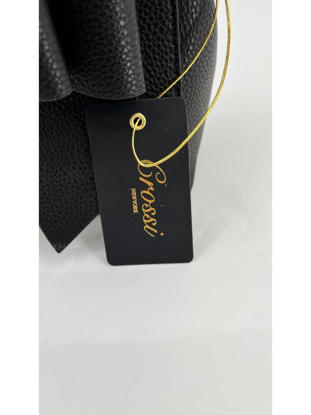 Crossi Jasmine Bowtie Crossbody Black Gold Hardware Snap Vegan Leather - Picture 6 of 7